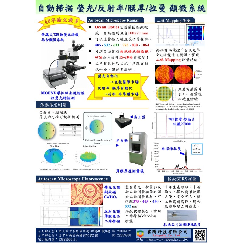 自動化 螢光/反射率/膜厚/拉曼 顯微系統